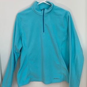 Eddie Bauer aqua blue fleece.